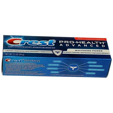 Usage guidance for Crest Pro-Health Advanced Whitening toothpaste