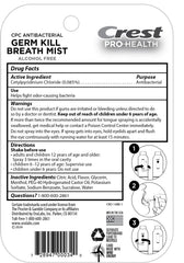 Alcohol-free and sugar-free Crest Pro-Health Breath Mist features