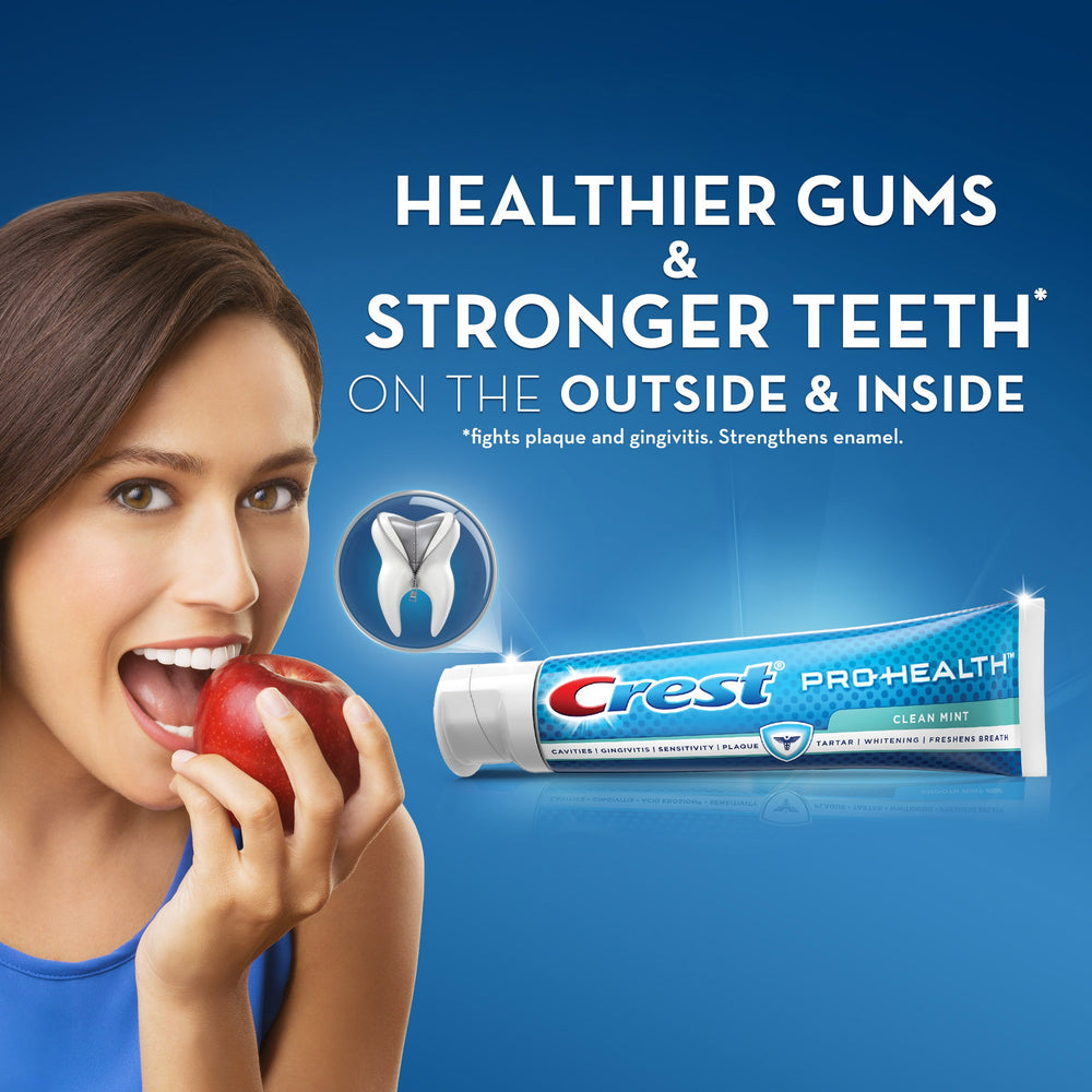 Crest Pro-Health logo on mint-green packaging