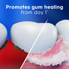Deep clean around gumline with Crest Pro-Health toothpaste