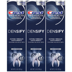 Close-up of Crest Pro-Health Densify Daily Whitening toothpaste label
