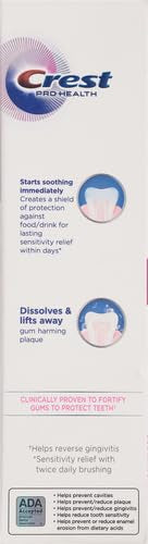 Ingredients list label for Crest Pro-Health Gum & Sensitivity