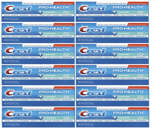 Crest Pro-Health Clean Mint travel-size toothpaste tube 0.85 oz