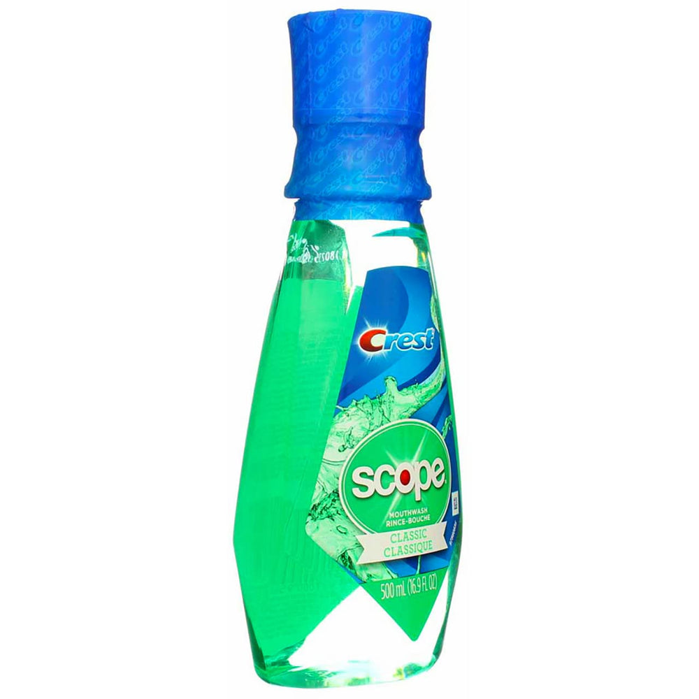 Packaging for Crest Scope Classic Mouthwash 16.9 oz 2-pack