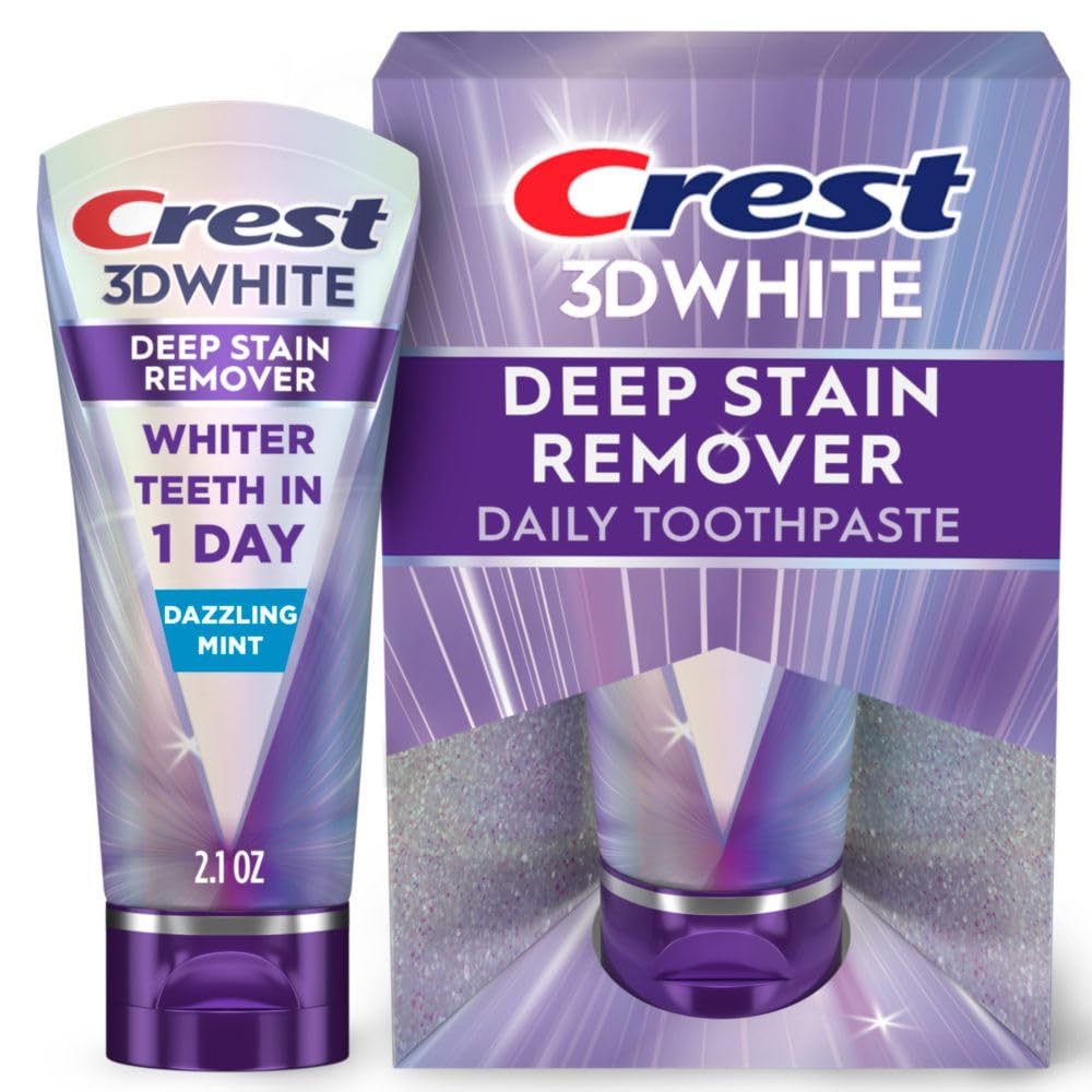 Crest 3DWhite Brilliance Deep Stain Remover toothpaste front view 2.1oz