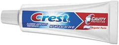 Crest Cavity Protection toothpaste tube featuring enamel-strengthening fluoride formula