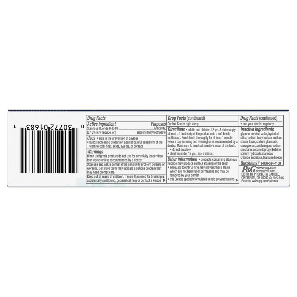 Close-up of Crest Pro-Health Densify Daily Whitening toothpaste tube