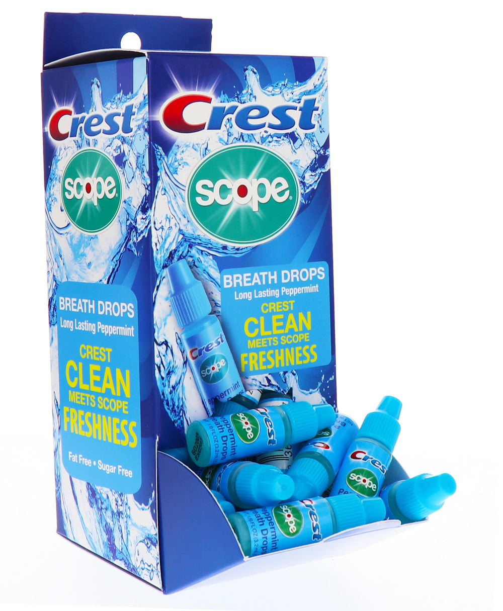 Display box of Crest Scope Peppermint Breath Drops