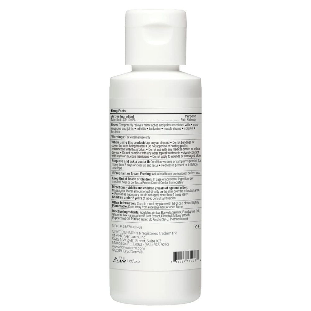 Cryoderm Cold Gel 4oz pack of 2 – side view