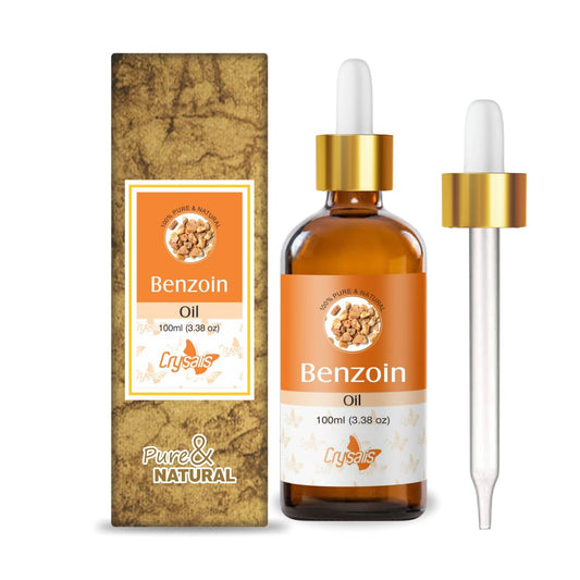 Crysalis Benzoin Oil bottle ready for skincare and diffuser use
