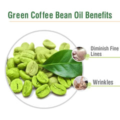 Crysalis Green Coffee Bean Oil color—green-brown liquid evokes earthy aroma for spa-style rituals.