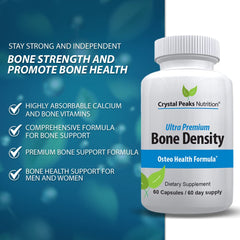 Label highlighting calcium, vitamin D3, vitamin K2 MK-7 and Bioperine