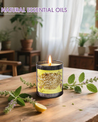 Close-up of Lemon Verbena candle in metal tin