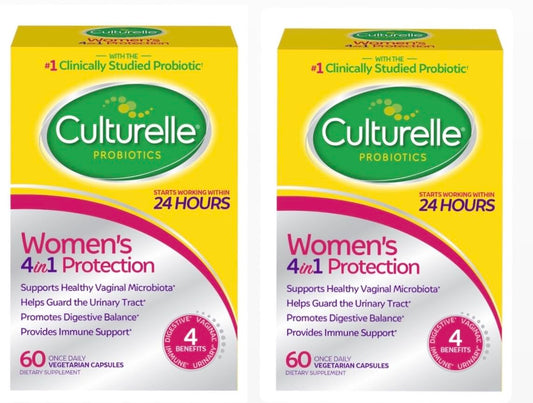 Culturelle Women’s Healthy Balance Probiotics bottle and packaging, 60-count 2-pack