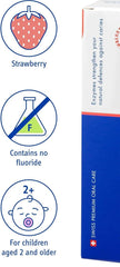Gentle toothpaste for young teeth with mild strawberry flavor