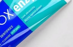 Enzycal toothpaste 1450 ppm 75ml close-up on label