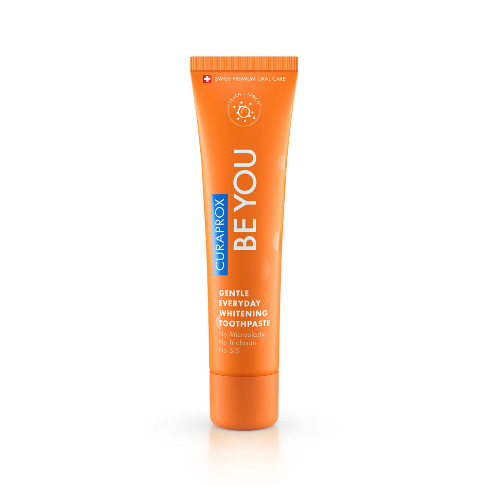 Curaprox Whitening Toothpaste 60ml bottle with Peach Apricot flavor