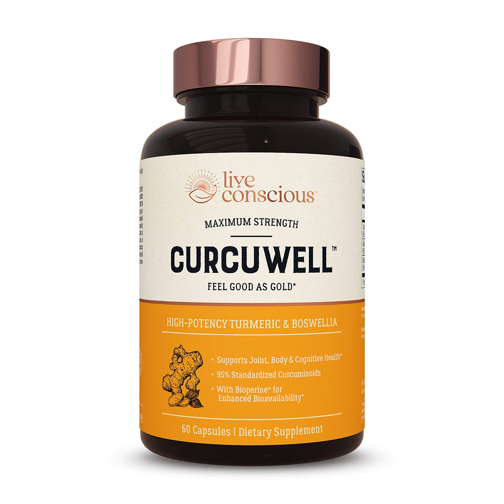 Live Conscious CurcuWell bottle – front view
