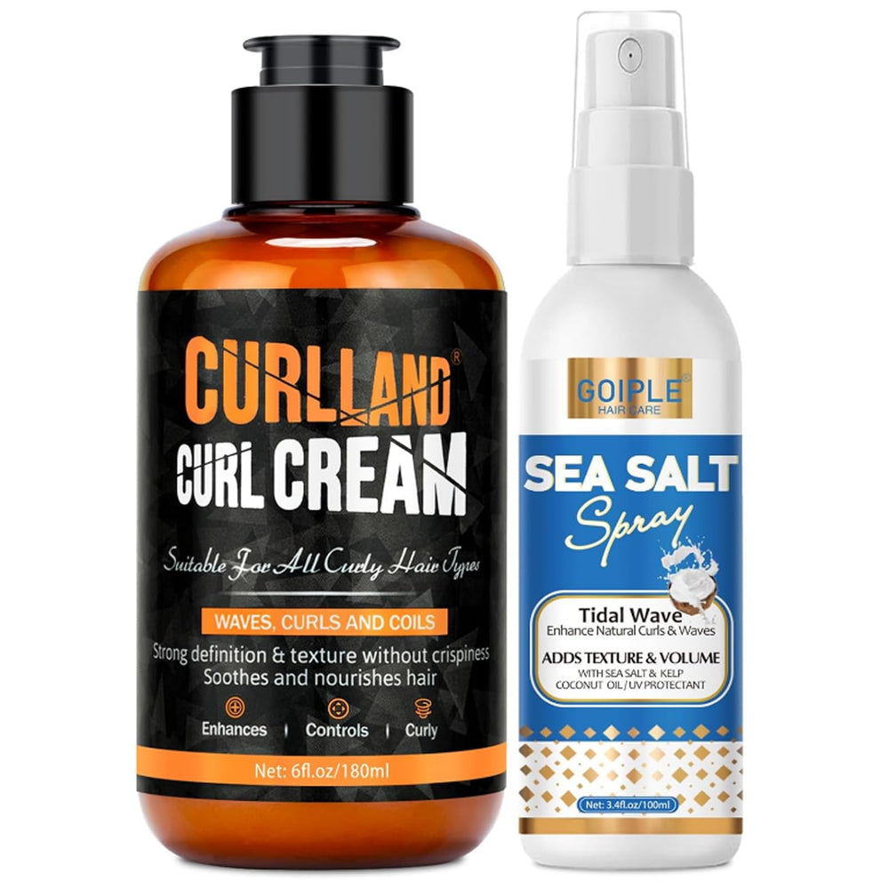 Curlland Curl Cream bottle closeup showing smooth texture and premium packaging