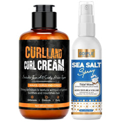 Curlland Curl Cream bottle closeup showing smooth texture and premium packaging