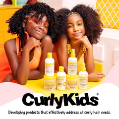 CurlyKids Curly Spray Condish bottle beside morning bathroom routine