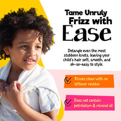 CurlyKids Curly Spray Condish close-up texture to illustrate light hydration