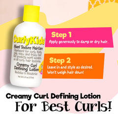 CurlyKids Curl Defining Lotion paraben-free formula supports gentle curl definition.