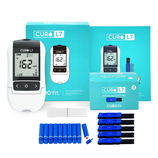 CURO-L7 all-in-one home cholesterol test kit front view
