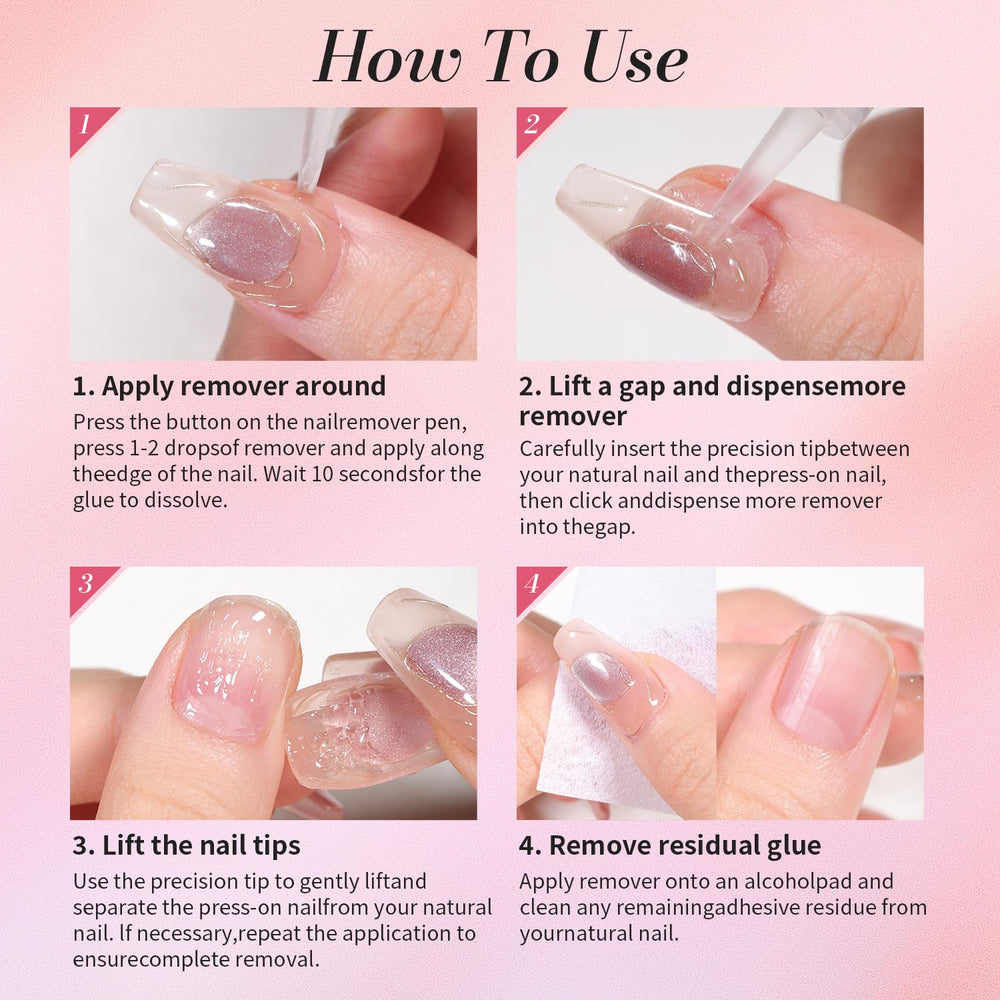 CurvLife painless removal demonstration on press-on nails
