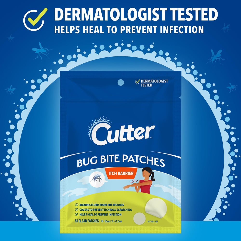 Cutter Bug Bite Patches form a protective barrier to prevent scratching
