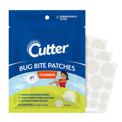 Cutter Bug Bite Patches applied to skin for quick relief