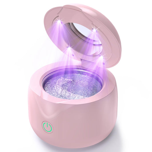 CXRUY Ultrasonic Retainer Cleaner pink front view