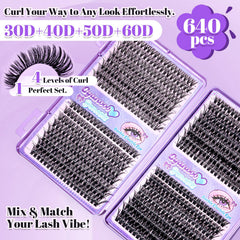 CyanoooGenesis kit with eight lengths 9-16mm for versatile natural to dramatic styles.