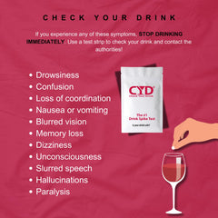 User performing a drink test with CYD strip