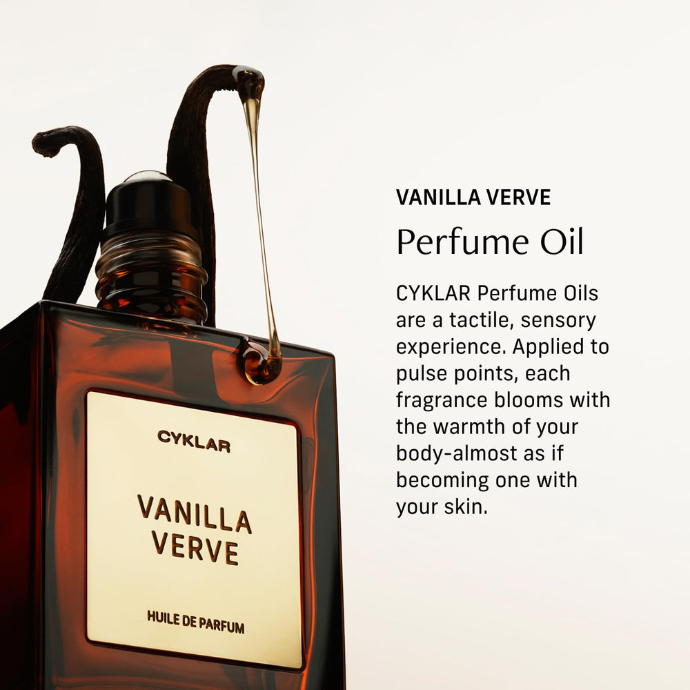 Vanilla Verve fragrance notes imagery with vanilla and amber