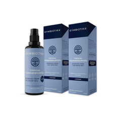 CYMBIOTIKA Topical Magnesium Oil Spray front view, USA made, 2-pack, 6.8 fl oz