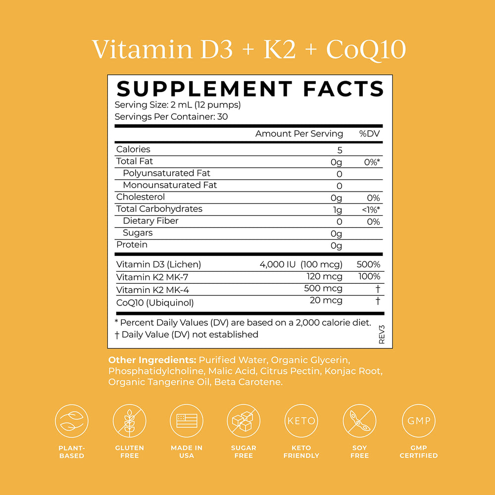 Close-up of label showing vegan and keto friendly claims