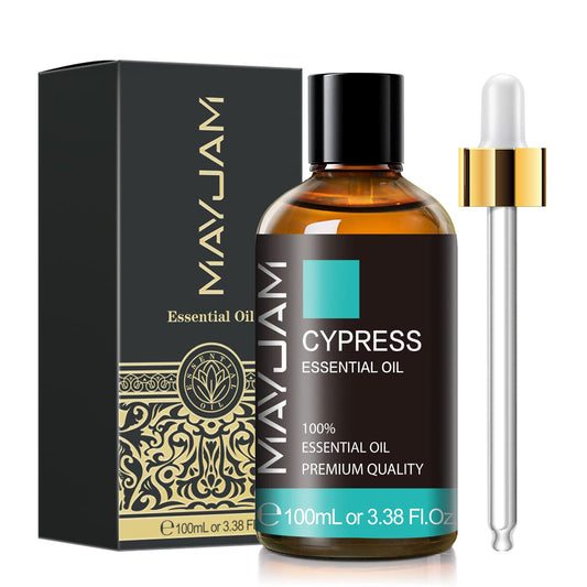 MAYJAM Cypress Essential Oil 100ml amber glass bottle