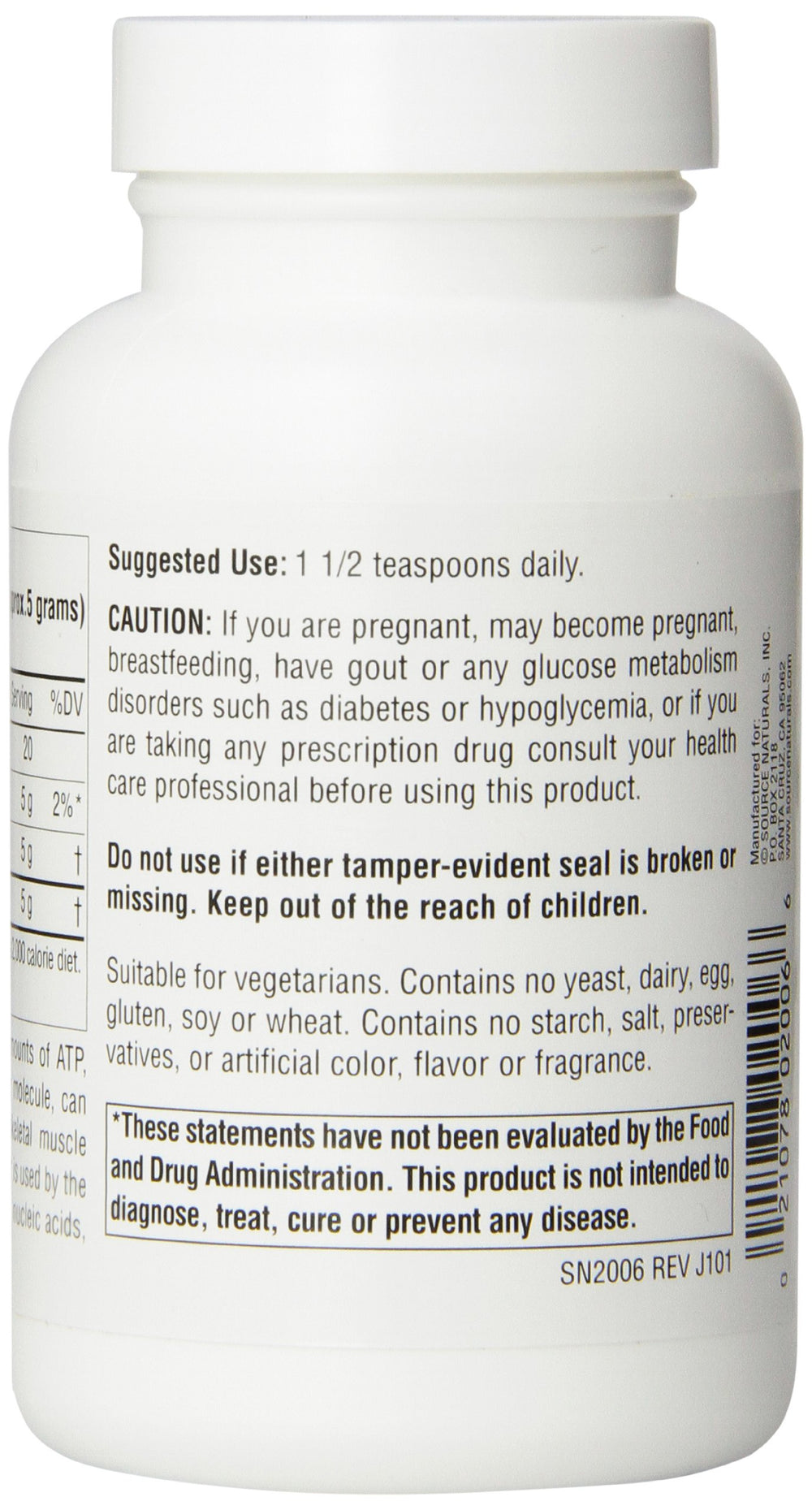 Vegetarian-friendly D-Ribose powder packaging