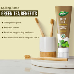 Close-up of natural green tea ingredients