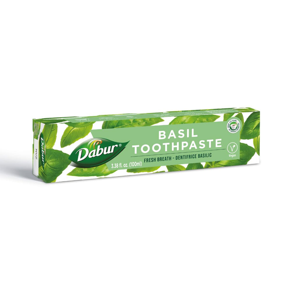 Dabur Herbal Toothpaste Basil flavor 100ml pack of 3 - front view