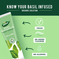Dabur Herbal Toothpaste Basil 100ml tubes in a pack