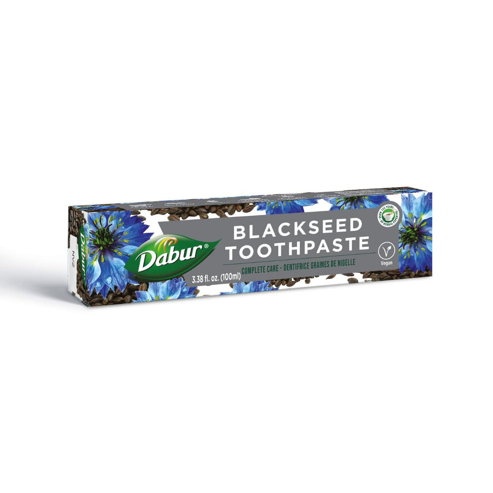 Front view of Dabur Herbal Toothpaste with Black Seed 100ml Pack of 3