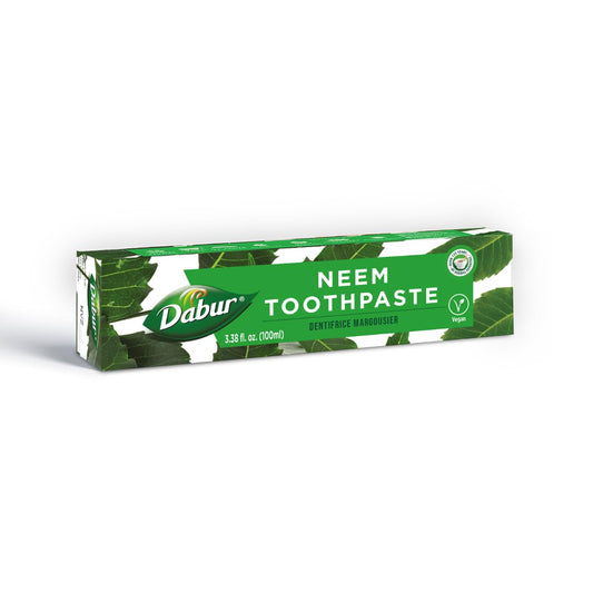 Dabur Herbal Toothpaste Neem formula tube on white background
