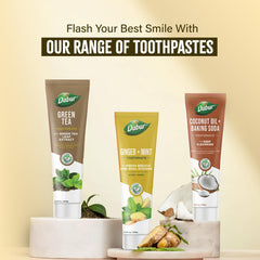 Pack of 1 Dabur Organic Ginger & Mint Toothpaste on white background