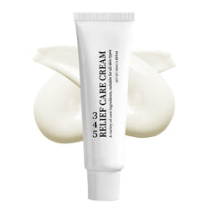 Daeuwiutr 345 Relief Cream bottle closeup, unscented formula for soothing post-acne skin.
