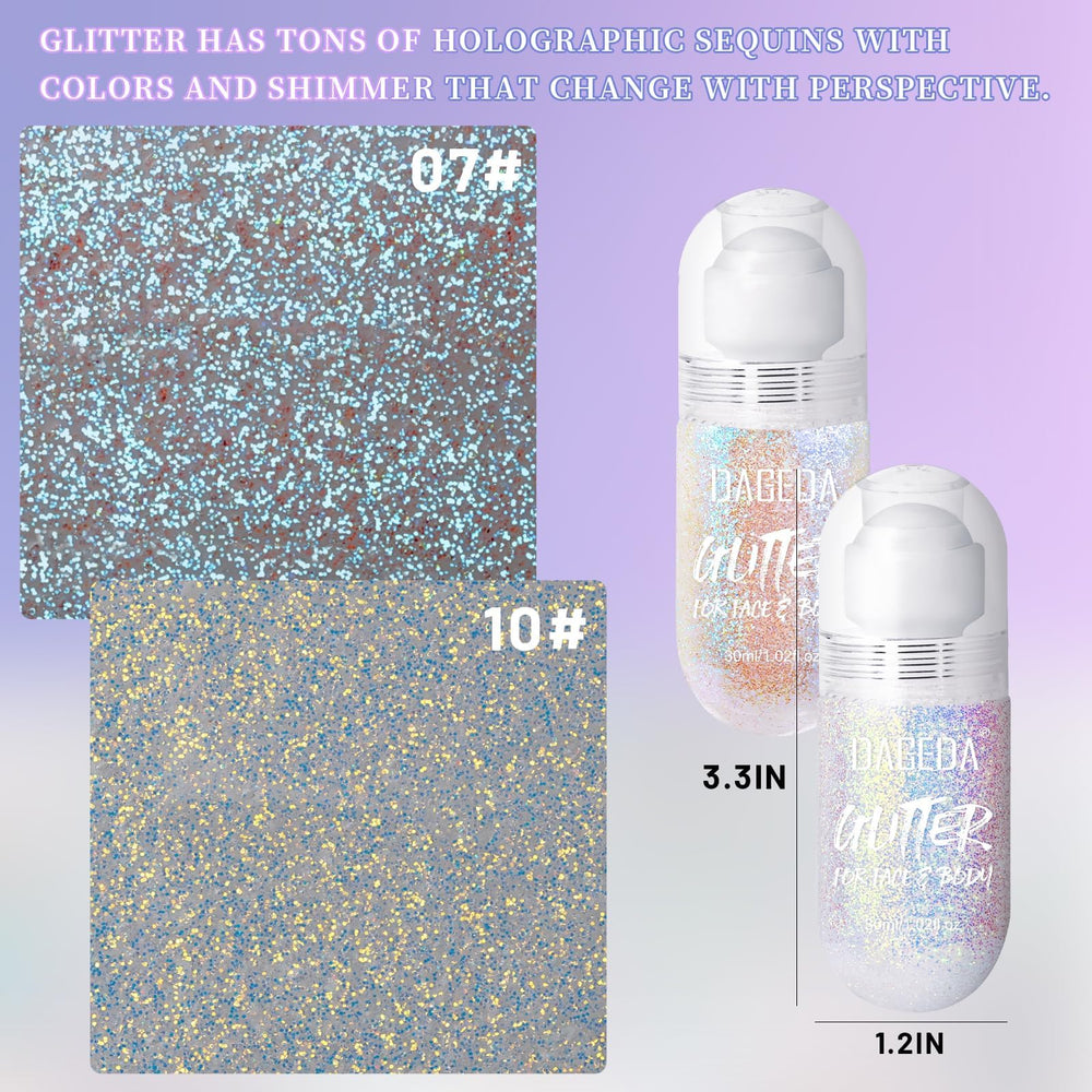 DAGEDA quick-dry glitter gel for all-day sparkle.