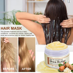 Daiasns shea butter applied to hair care daily for shine