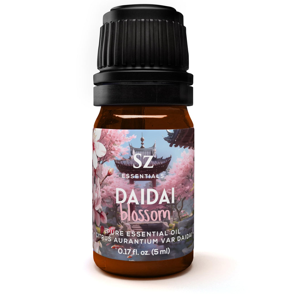 Daidai blossom essential oil bottle with label