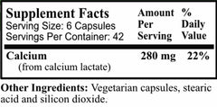 Calcium Lactate capsules in bottle